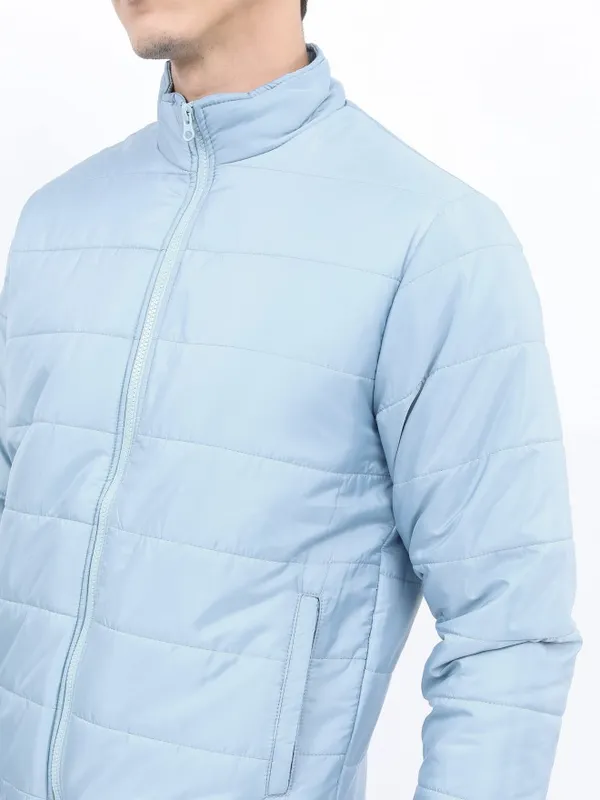 Ketch Men Teal Solid Puffer Jacket