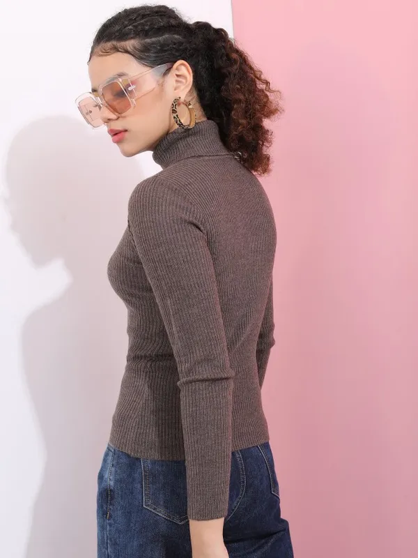  Tokyo Talkies Women Brown Turtle Neck Sweaters