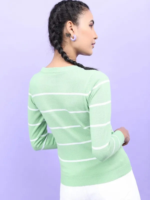  Tokyo Talkies Women Green Round Neck Sweaters