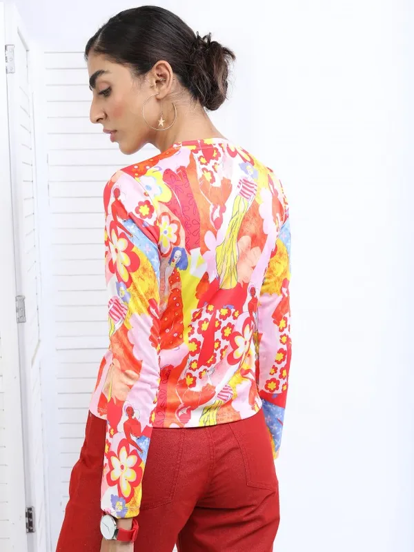  Tokyo Talkies Women Yellow Printed Regular Tops