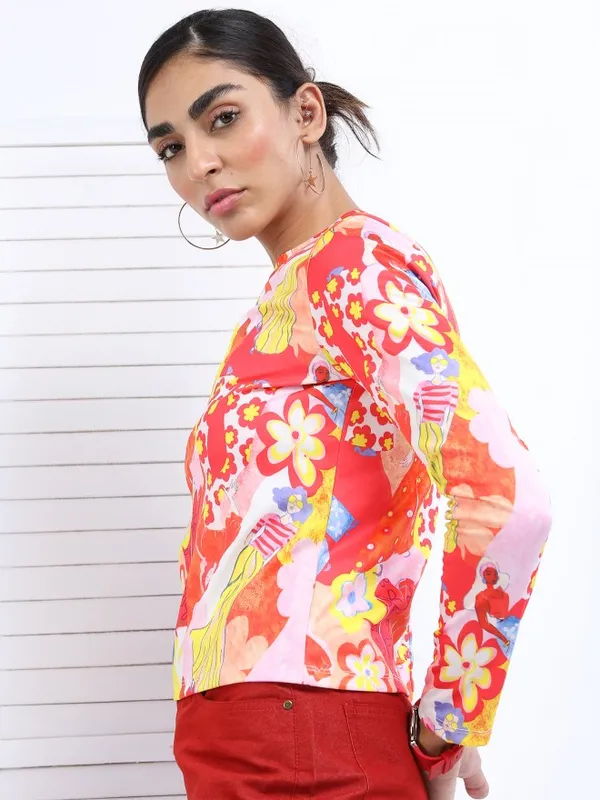  Tokyo Talkies Women Yellow Printed Regular Tops