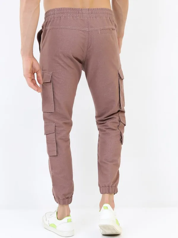  Highlander Men Copper Regular Fit Solid Casual Trousers