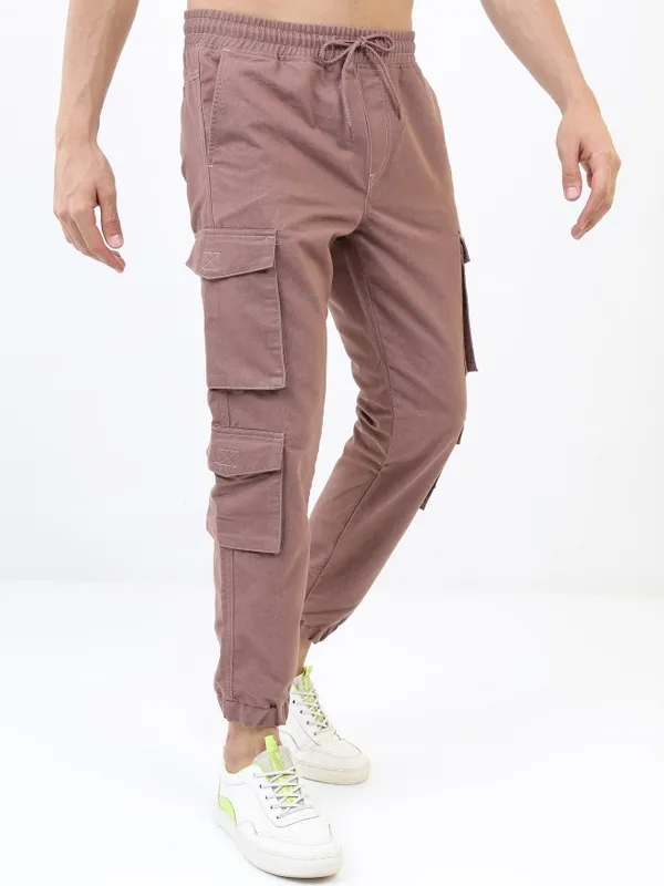  Highlander Men Copper Regular Fit Solid Casual Trousers