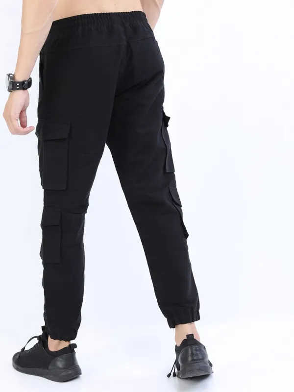  Highlander Men Black Regular Fit Solid Casual Trousers