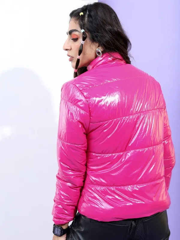  Tokyo Talkies Women Pink Puffer Jacket Jackets