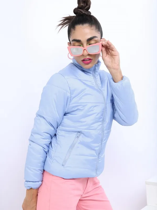  Tokyo Talkies Women Blue Puffer Jacket Jackets