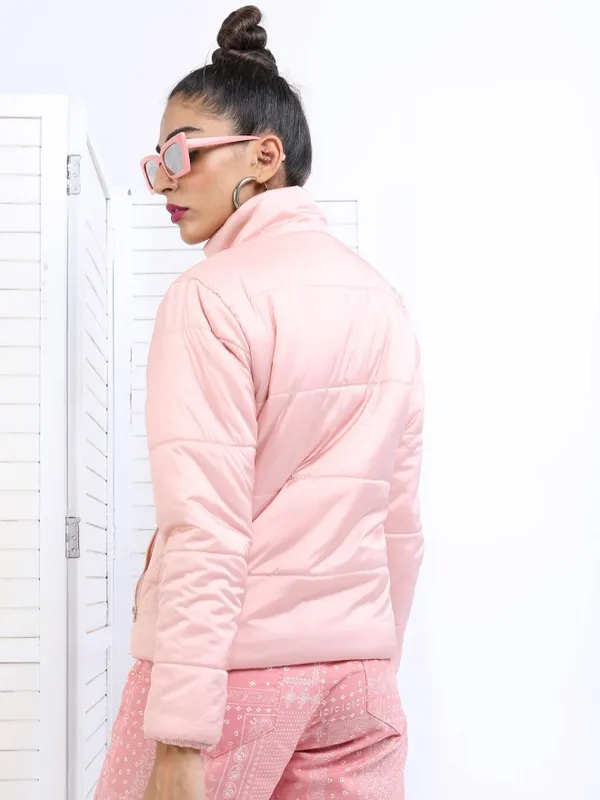  Tokyo Talkies Women Pink Puffer Jacket Jackets