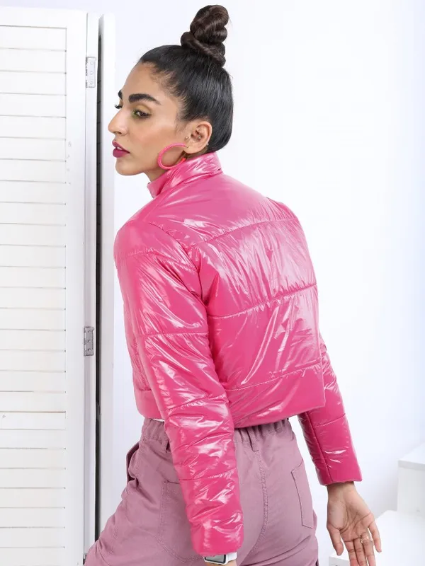  Tokyo Talkies Women Pink Puffer Jacket Jackets