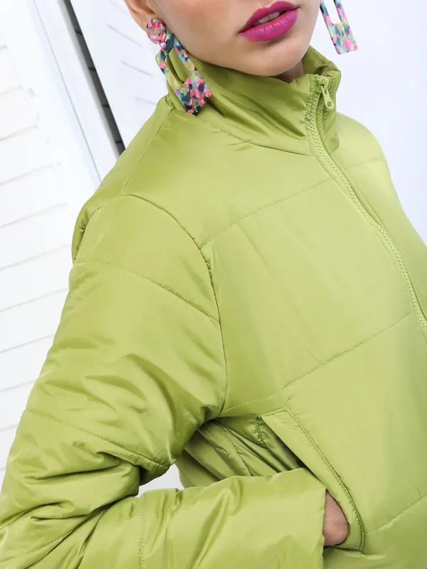  Tokyo Talkies Women Green Puffer Jacket Jackets