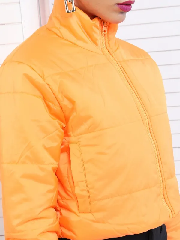  Tokyo Talkies Women Orange Puffer Jacket Jackets