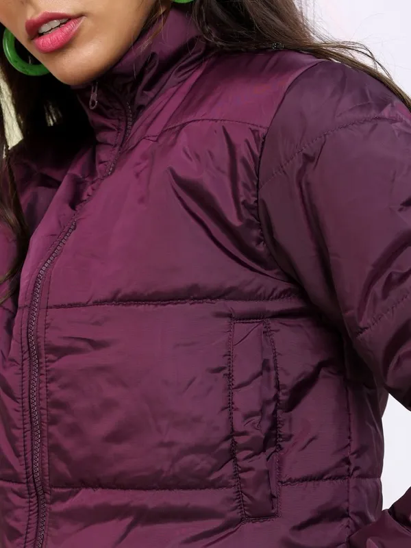  Tokyo Talkies Women Burgundy Puffer Jacket Jackets