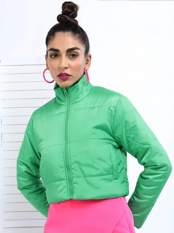  Ketch Women Green Puffer Jacket Jackets
