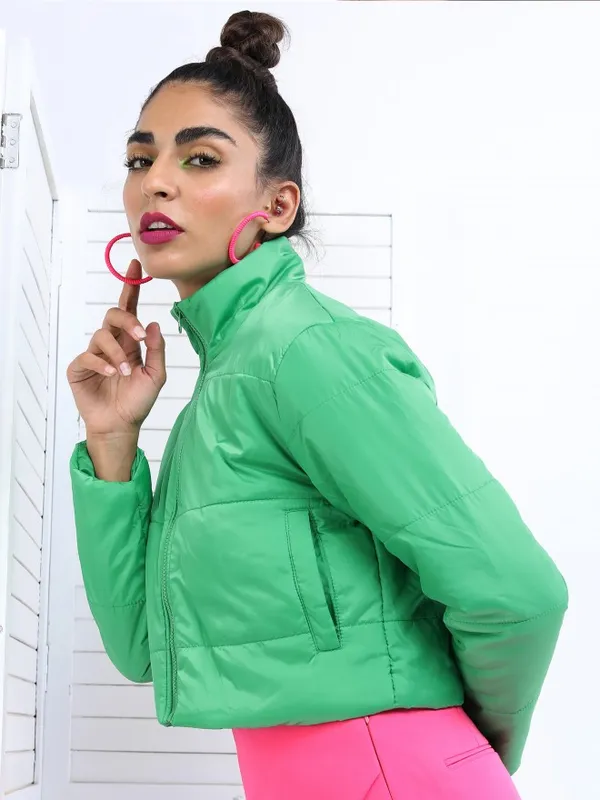  Ketch Women Green Puffer Jacket Jackets