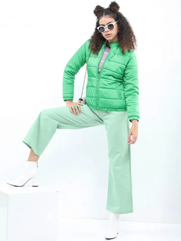 Ketch Women Green Puffer Jacket