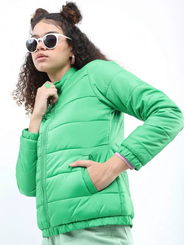 Ketch Women Green Puffer Jacket