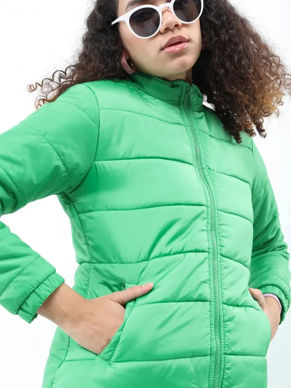Ketch Women Green Puffer Jacket