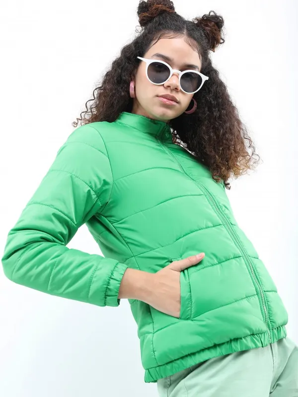 Ketch Women Green Puffer Jacket