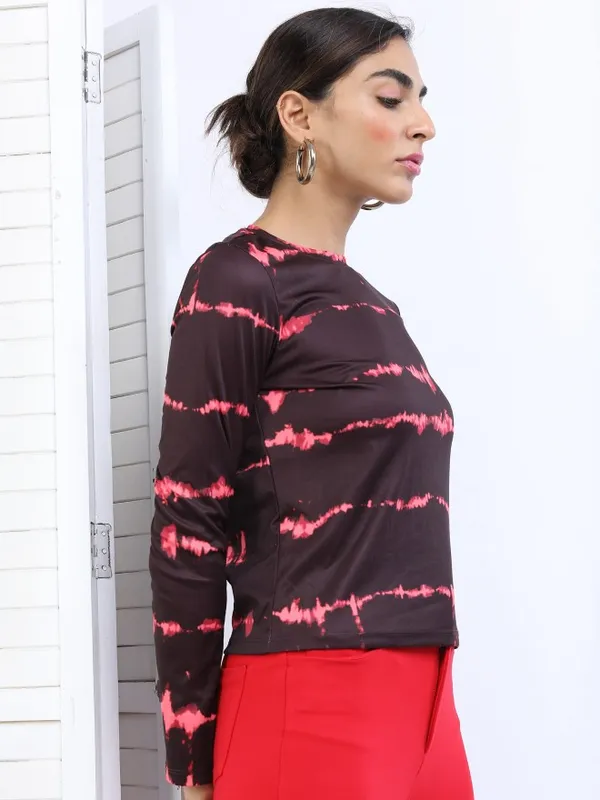  Tokyo Talkies Women Maroon Printed Regular Tops