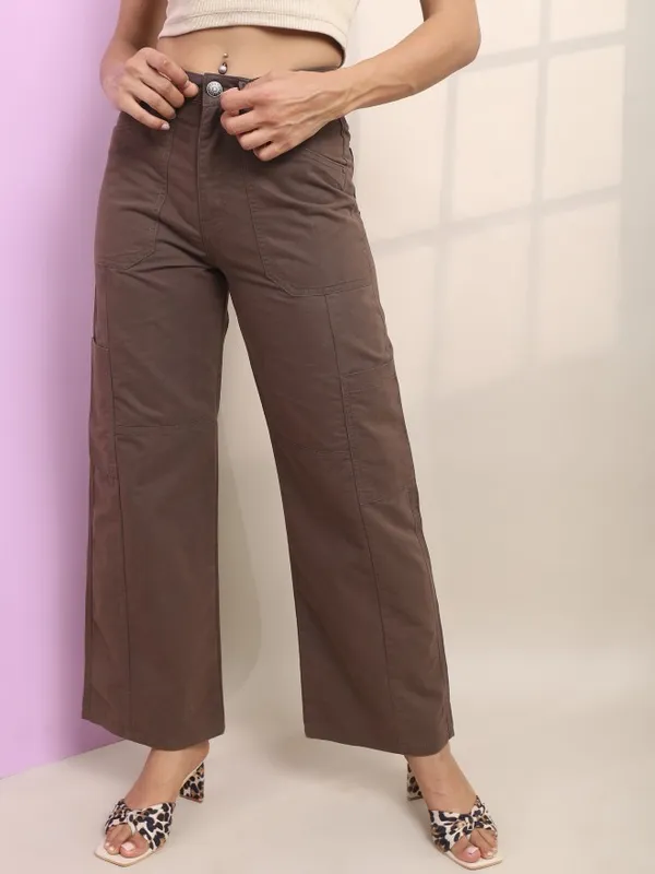  Tokyo Talkies Women Brown Dad Fit Clean Look Jeans