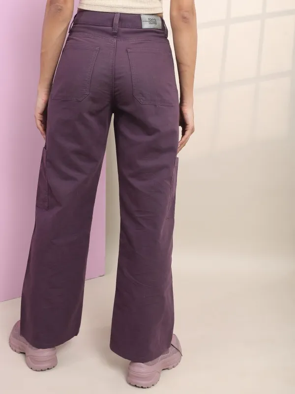  Tokyo Talkies Women Purple Dad Fit Clean Look Jeans
