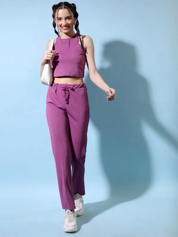  Tokyo Talkies Women Purple Co-Ords