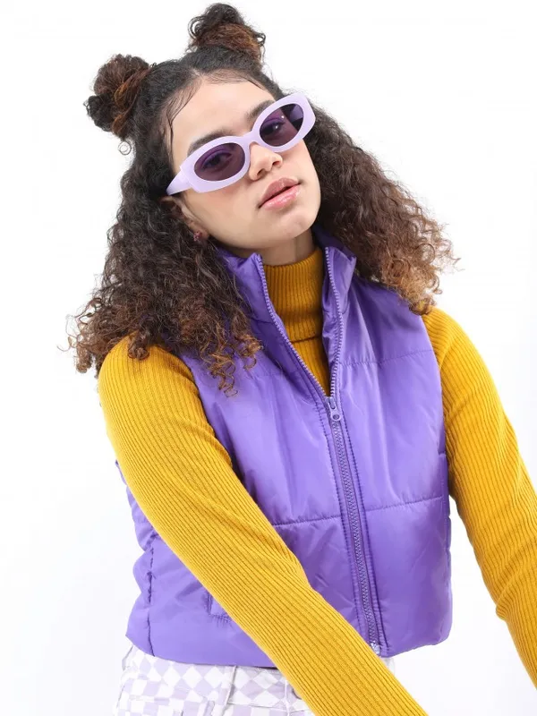 Ketch Women Purple Puffer Jacket