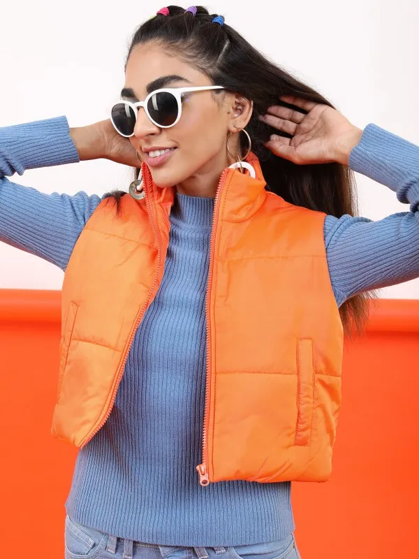 Ketch Women Orange Puffer Jacket