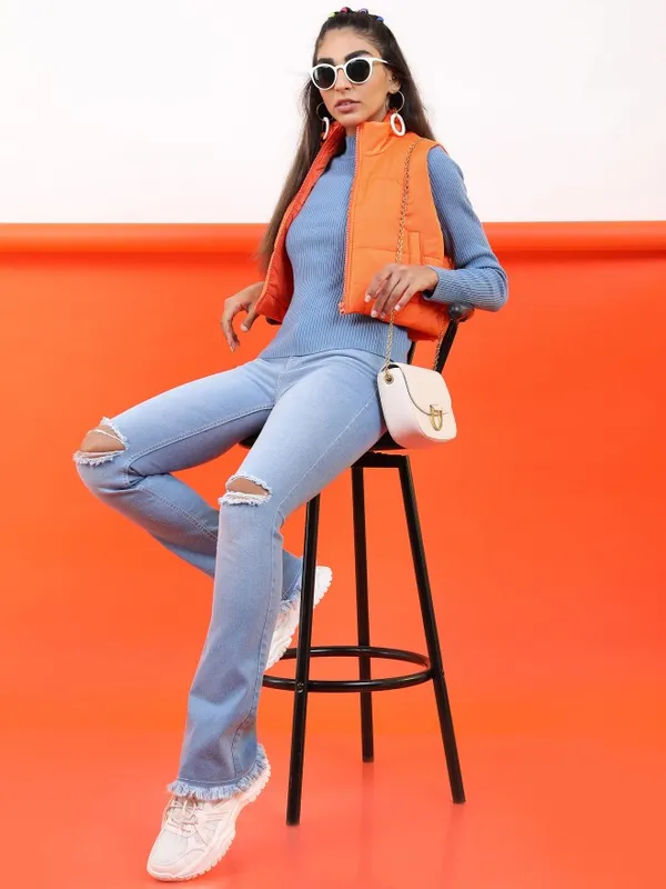 Ketch Women Orange Puffer Jacket