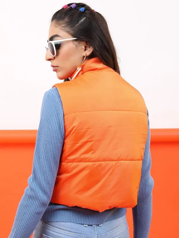 Ketch Women Orange Puffer Jacket