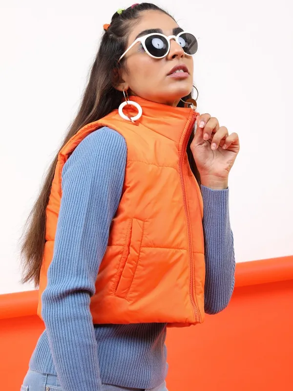 Ketch Women Orange Puffer Jacket