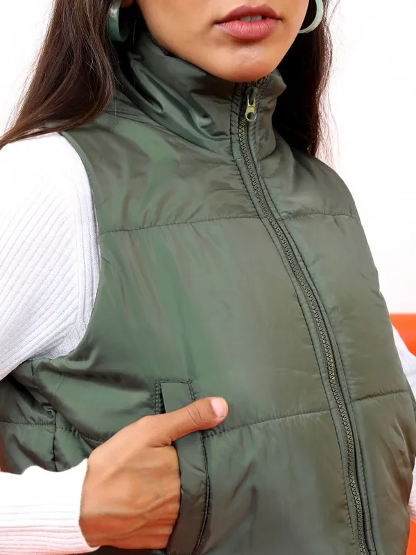  Ketch Women Olive Puffer Jacket Jackets