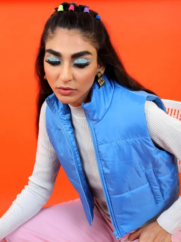 Ketch Women Blue Puffer Jacket