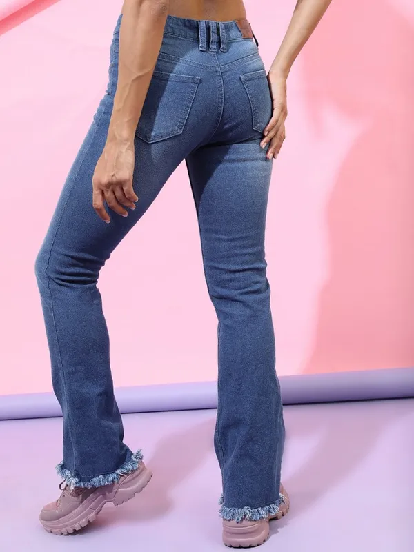  Tokyo Talkies Women Blue Bootcut Clean Look Jeans