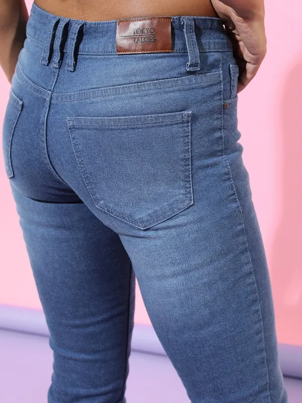  Tokyo Talkies Women Blue Bootcut Clean Look Jeans