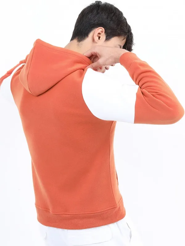  Ketch Men Orange Hood Pullover Sweatshirts