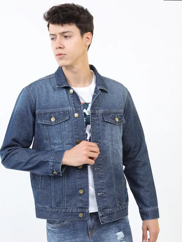 Solid Navy Blue Jacket