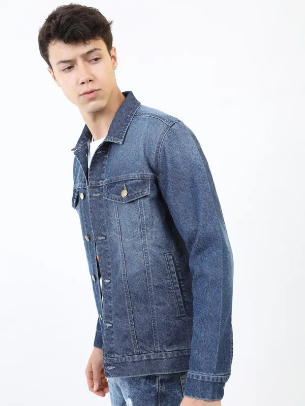 Solid Navy Blue Jacket