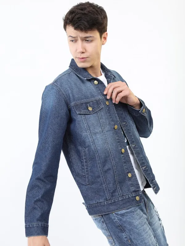 Solid Navy Blue Jacket