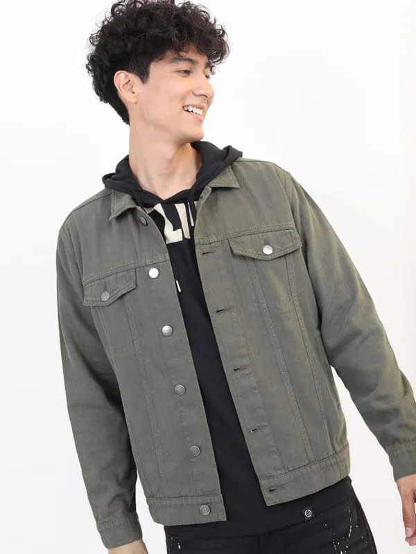 Solid Denim Jacket