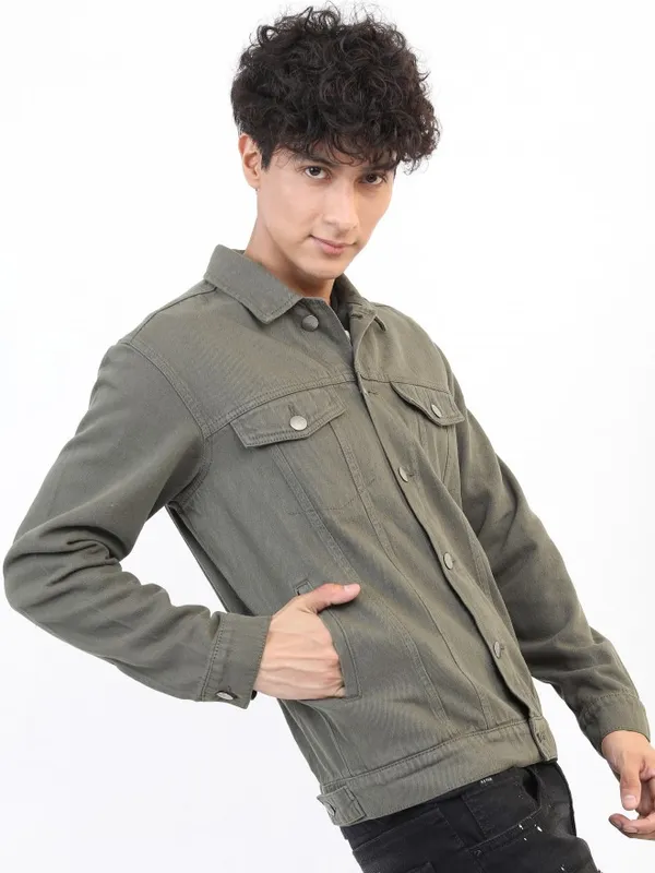 Solid Denim Jacket