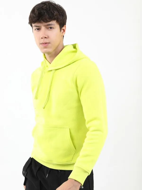  Ketch Men Green Hood Pullover Sweatshirts