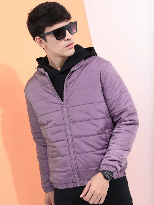 Highlander Men Purple Solid Puffer Jacket