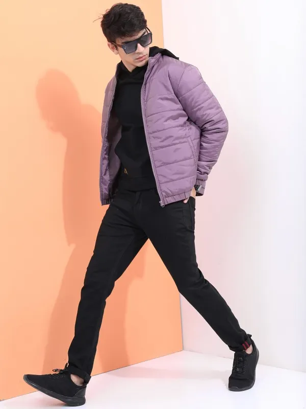 Highlander Men Purple Solid Puffer Jacket