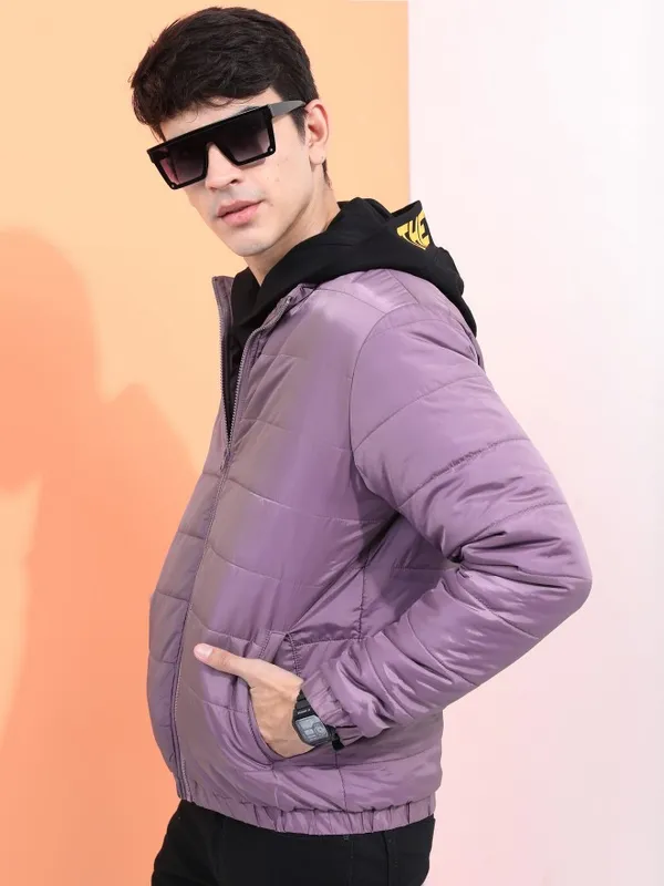 Highlander Men Purple Solid Puffer Jacket