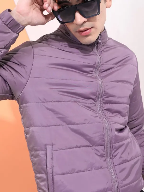 Highlander Men Purple Solid Puffer Jacket