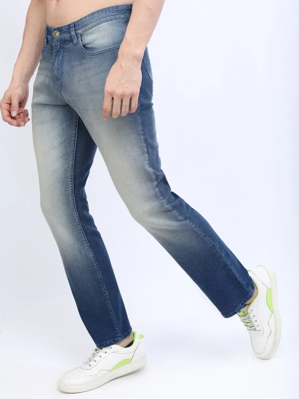  Highlander Men Blue Straight Fit Clean Look Jeans