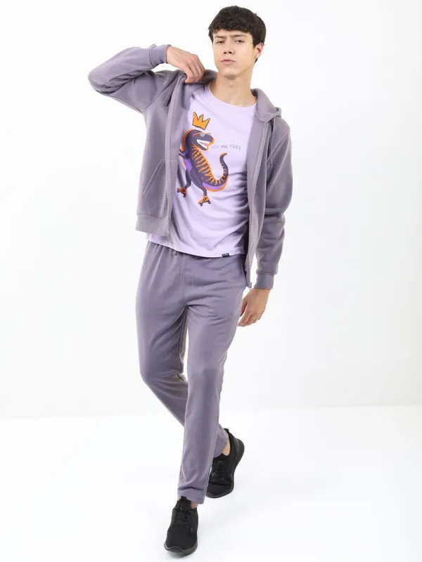  Ketch Men Purple Regular Fit Track Pants