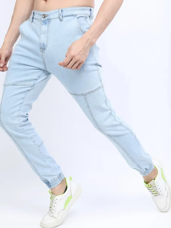  Highlander Men Blue Jogger Clean Look Jeans