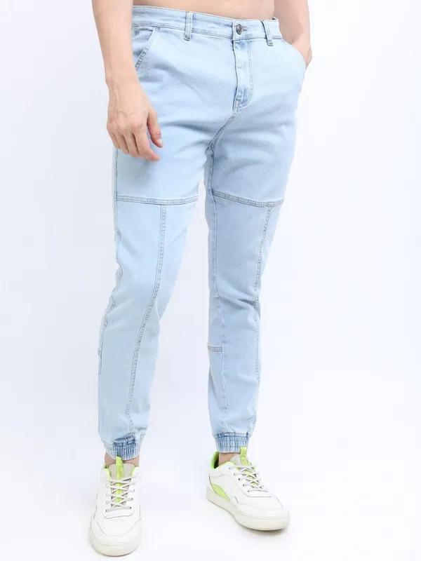  Highlander Men Blue Jogger Clean Look Jeans