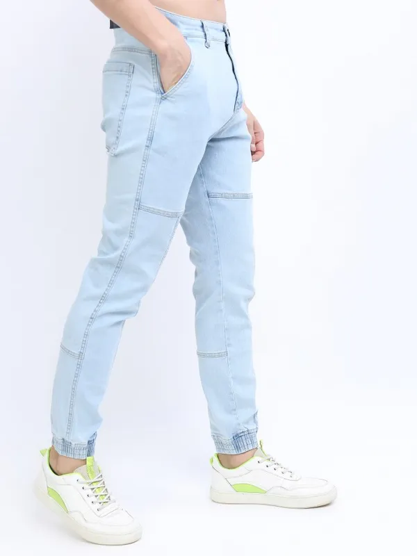 Highlander Men Blue Jogger Clean Look Jeans